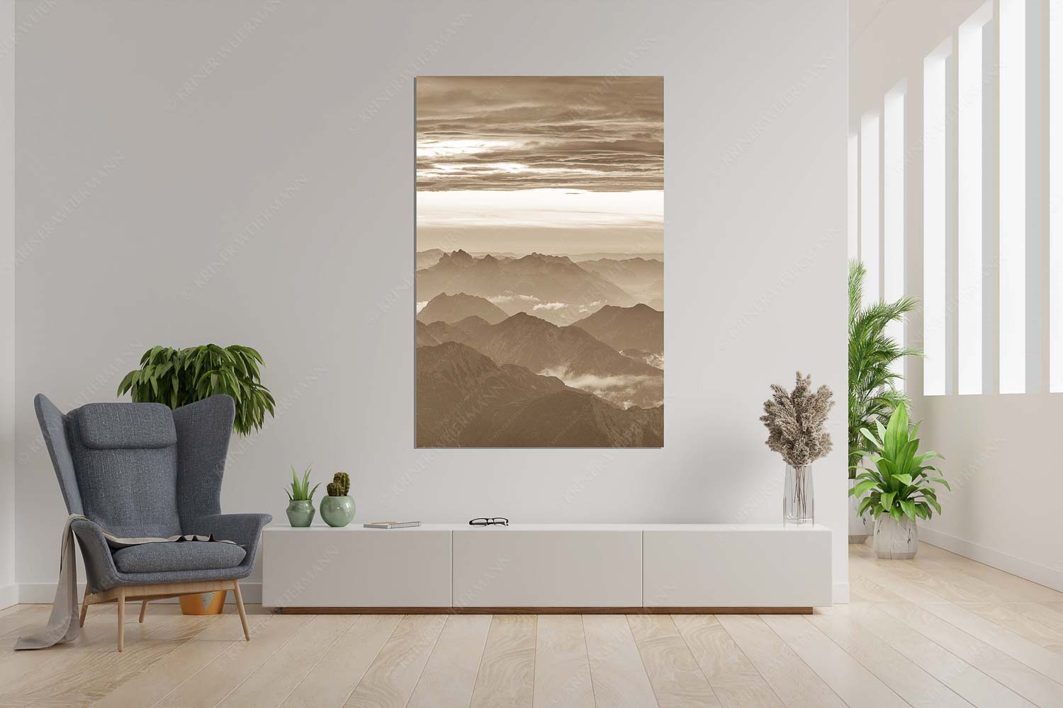 Wetterberuhigung – Größe ca. 120x180cm, Seitenverhältnis 2:3 — Zugspitze Abendstimmung Blick von der Zugspitze über Thannheimer Berge nach einem Gewitterregen - Wetterberuhigung - Größe ca. 120x180cm, Seitenverhältnis 2:3 - Zugspitze Abendstimmung - weitere Infos unter https://www.kriner-weiermann.de