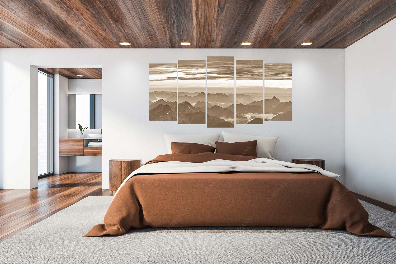 Wetterberuhigung – 5er Split, Größe ca. 200x100cm, Seitenverhältnis 2:1 — Zugspitze Abendstimmung Blick von der Zugspitze über Thannheimer Berge nach einem Gewitterregen - Wetterberuhigung - 5er Split, Größe ca. 200x100cm, Seitenverhältnis 2:1 - Zugspitze Abendstimmung - weitere Infos unter https://www.kriner-weiermann.de