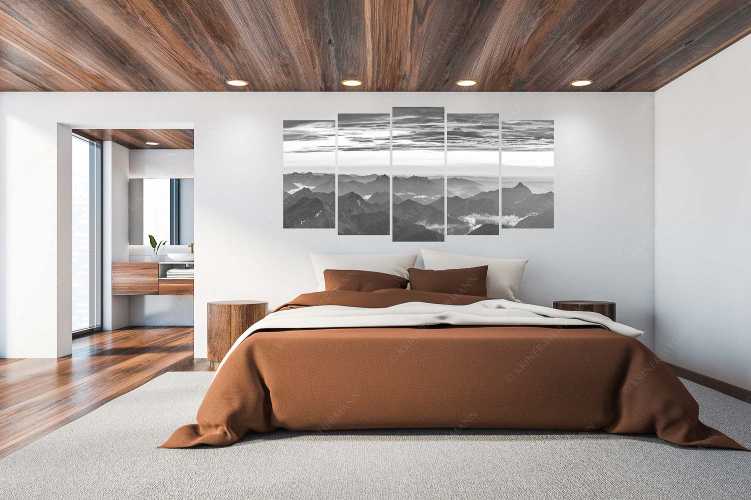 Wetterberuhigung – 5er Split, Größe ca. 200x100cm, Seitenverhältnis 2:1 — Zugspitze Abendstimmung Blick von der Zugspitze über Thannheimer Berge nach einem Gewitterregen - Wetterberuhigung - 5er Split, Größe ca. 200x100cm, Seitenverhältnis 2:1 - Zugspitze Abendstimmung - weitere Infos unter https://www.kriner-weiermann.de