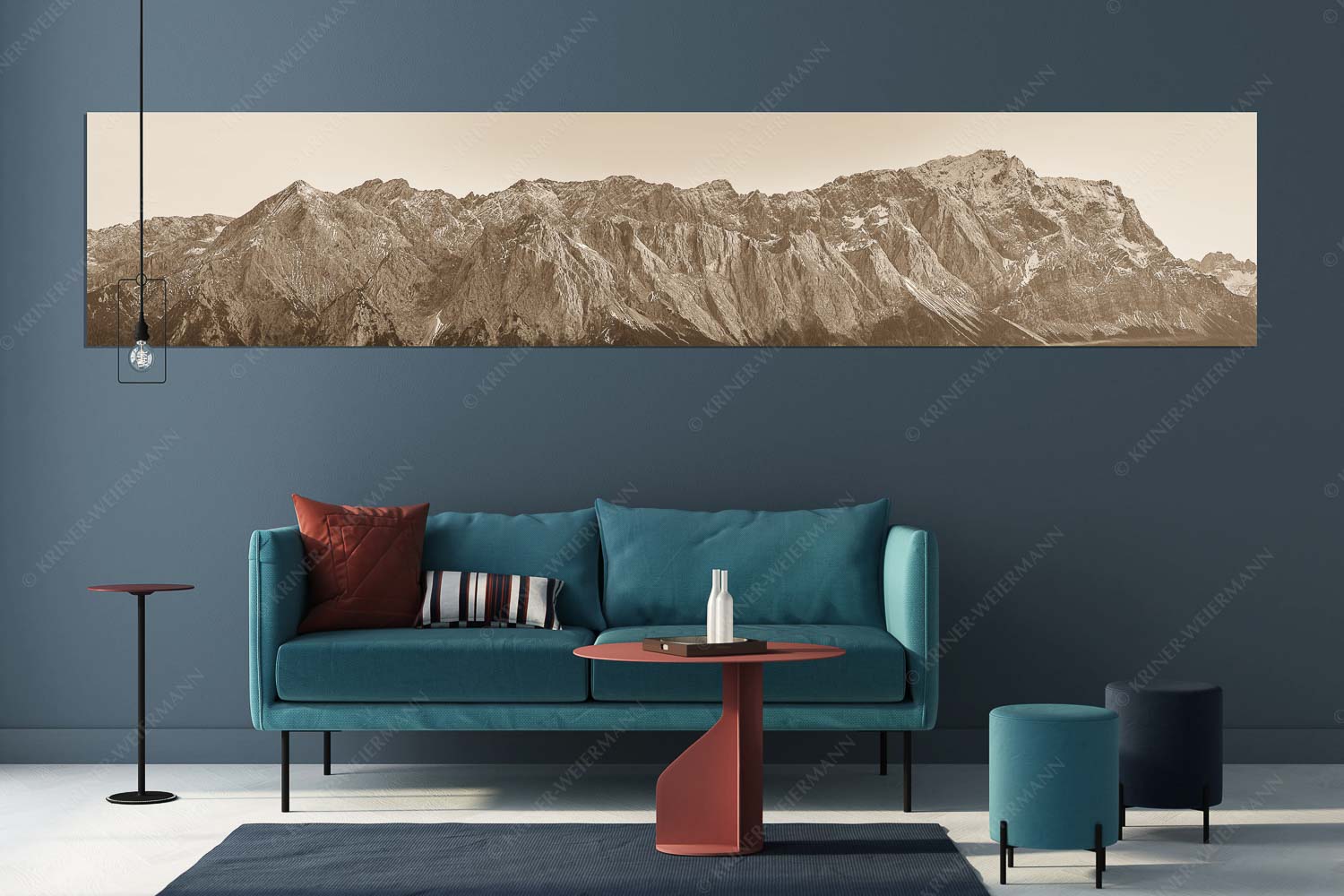 Wetterstein Nord-West – Größe ca. 350x70cm, Seitenverhältnis 5:1 — Alpspitze Jubiläumsgrat Zugspitze Blick auf Alpspitz, Waxenstein, Jubiläumsgrat und Zugspitze - Wetterstein Nord-West - Größe ca. 350x70cm, Seitenverhältnis 5:1 - Alpspitze Jubiläumsgrat Zugspitze - weitere Infos unter https://www.kriner-weiermann.de