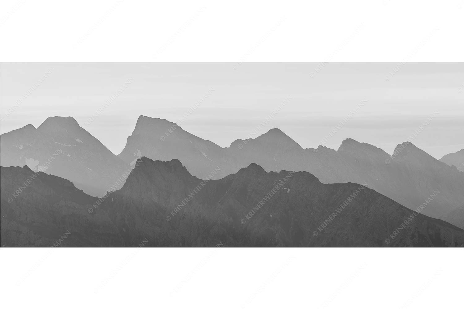 Wie kopiert – Seitenverhältnis 2,5:1 — Mittenwalder Höhenweg und Östliche Karwendelspitze Mittenwalder Höhenweg und Sulzleklammspitz vor Vogelkar- und Östlicher Karwendelspitze
