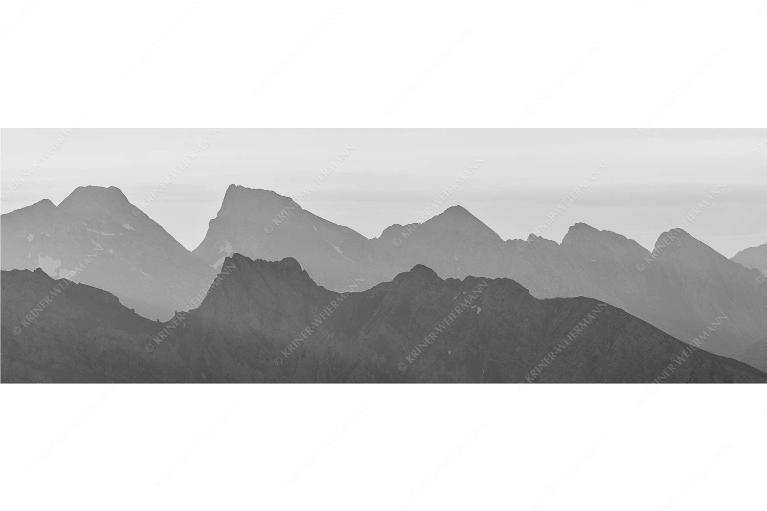 Wie kopiert – Seitenverhältnis 3:1 — Mittenwalder Höhenweg und Östliche Karwendelspitze Mittenwalder Höhenweg und Sulzleklammspitz vor Vogelkar- und Östlicher Karwendelspitze