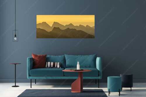 Mittenwalder Höhenweg und Sulzleklammspitz vor Vogelkar- und Östlicher Karwendelspitze - Wie kopiert - Größe ca. 175x70cm, Seitenverhältnis 2,5:1 - Mittenwalder Höhenweg und Östliche Karwendelspitze - weitere Infos unter https://www.kriner-weiermann.de