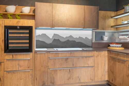Mittenwalder Höhenweg und Sulzleklammspitz vor Vogelkar- und Östlicher Karwendelspitze - Wie kopiert - Größe ca. 180x60cm, Seitenverhältnis 3:1 - Mittenwalder Höhenweg und Östliche Karwendelspitze - weitere Infos unter https://www.kriner-weiermann.de