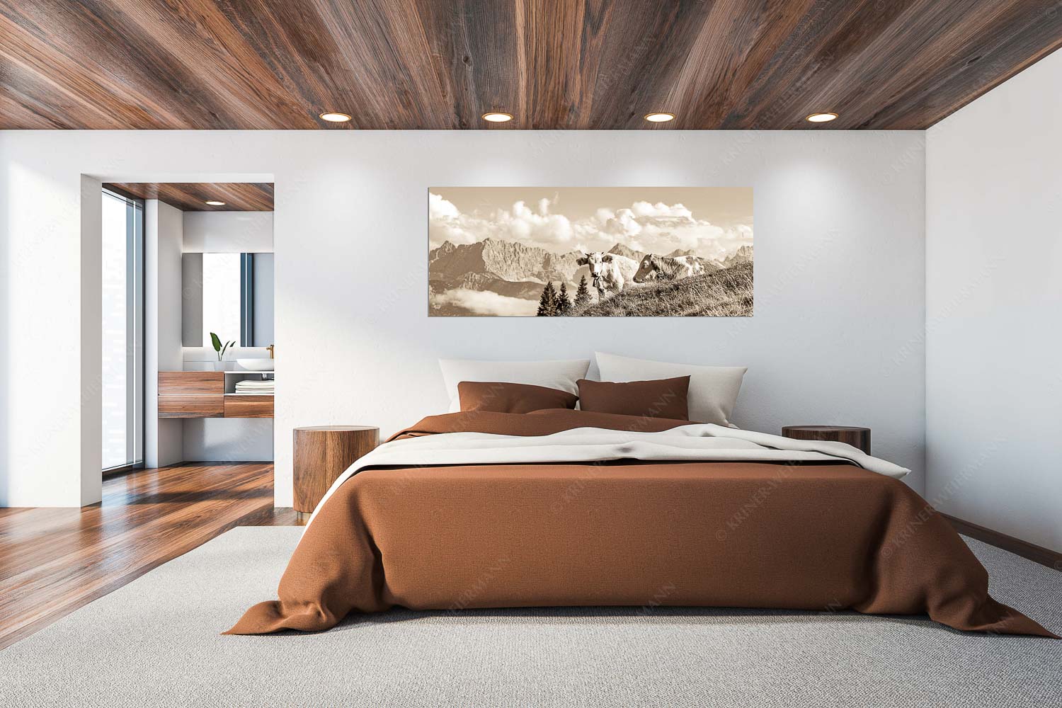 Wos is – Größe ca. 200x80cm, Seitenverhältnis 2,5:1 — Rinderkälber auf Wallgaueralm mit Wörner Jungvieh auf der Wallgaueralm mit Karwendel - Wos is - Größe ca. 200x80cm, Seitenverhältnis 2,5:1 - Rinderkälber auf Wallgaueralm mit Wörner - weitere Infos unter https://www.kriner-weiermann.de
