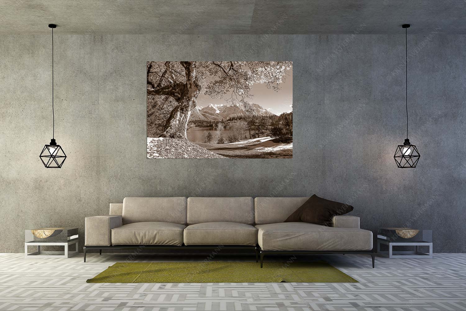 Zeitzeuge – Größe ca. 180x120cm, Seitenverhältnis 3:2 — Ahorn am Barmsee Alter Ahornbaum bei den Liegewiesen vom Barmsee, den Karwendel im Blick - Zeitzeuge - Größe ca. 180x120cm, Seitenverhältnis 3:2 - Ahorn am Barmsee - weitere Infos unter https://www.kriner-weiermann.de