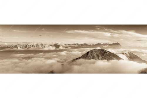 Blick vom Estergebirge ins Wettersteingebirge mit Zugspitze - Zufriedenheit - Seitenverhältnis 3:1 - Wetterstein Panorama - weitere Infos unter https://www.kriner-weiermann.de