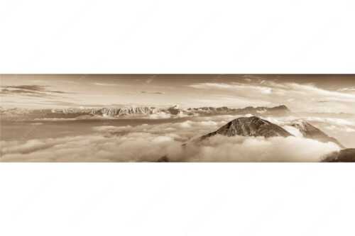 Blick vom Estergebirge ins Wettersteingebirge mit Zugspitze - Zufriedenheit - Seitenverhältnis 4:1 - Wetterstein Panorama - weitere Infos unter https://www.kriner-weiermann.de