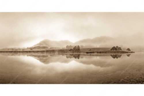 Einzigartige Morgenstimmung mit Licht und Nebel am Schmalensee bei Sonnenaufgang - Zwielicht - Seitenverhältnis 2:1 - Schmalensee mit Soierngebirge - weitere Infos unter https://www.kriner-weiermann.de