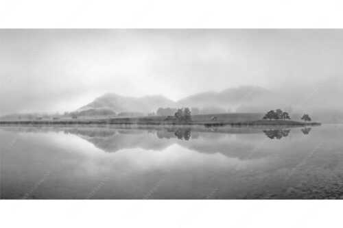 Einzigartige Morgenstimmung mit Licht und Nebel am Schmalensee bei Sonnenaufgang - Zwielicht - Seitenverhältnis 2:1 - Schmalensee mit Soierngebirge - weitere Infos unter https://www.kriner-weiermann.de