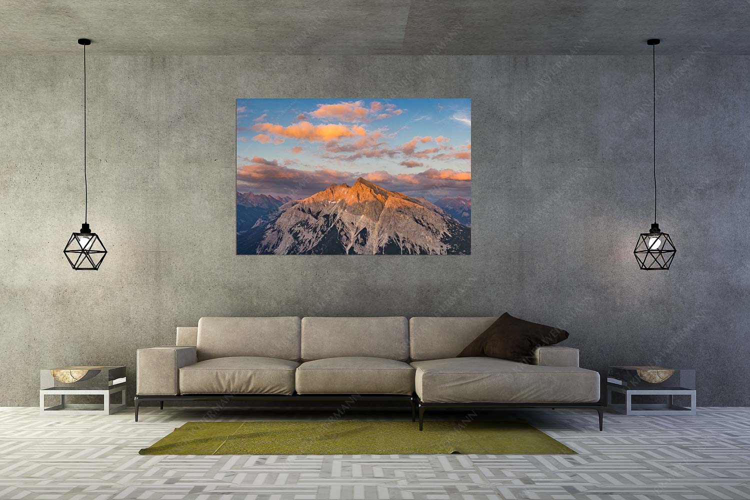 Zwischen den Tälern – Größe ca. 180x120cm, Seitenverhältnis 3:2 — Pleisenspitze im Karwendel Blick über das Karwendeltal zur Pleisenspitze im Karwendelgebirge - Zwischen den Tälern - Größe ca. 180x120cm, Seitenverhältnis 3:2 - Pleisenspitze im Karwendel - weitere Infos unter https://www.kriner-weiermann.de