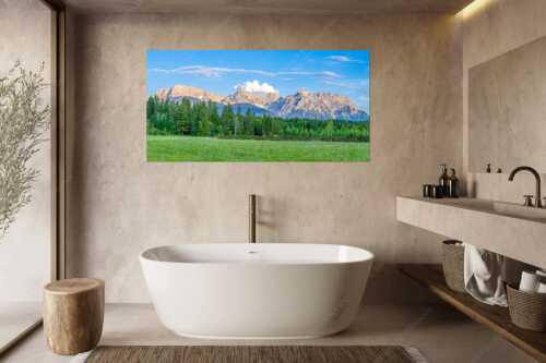 Panoramablick auf das Soiern-, Karwendel-, Wetterstein und Estergebirge - Alle im Blick - Größe ca. 180x90cm, Seitenverhältnis 2:1 - Soiern Karwendel Wetterstein und Estergebirge - weitere Infos unter https://www.kriner-weiermann.de
