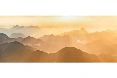 Mittsommerlicher Sonnenuntergang von der Zugspitze - Atemlos - Seitenverhältnis 2,5:1 - Zugspitze Sonnenuntergang - weitere Infos unter https://www.kriner-weiermann.de