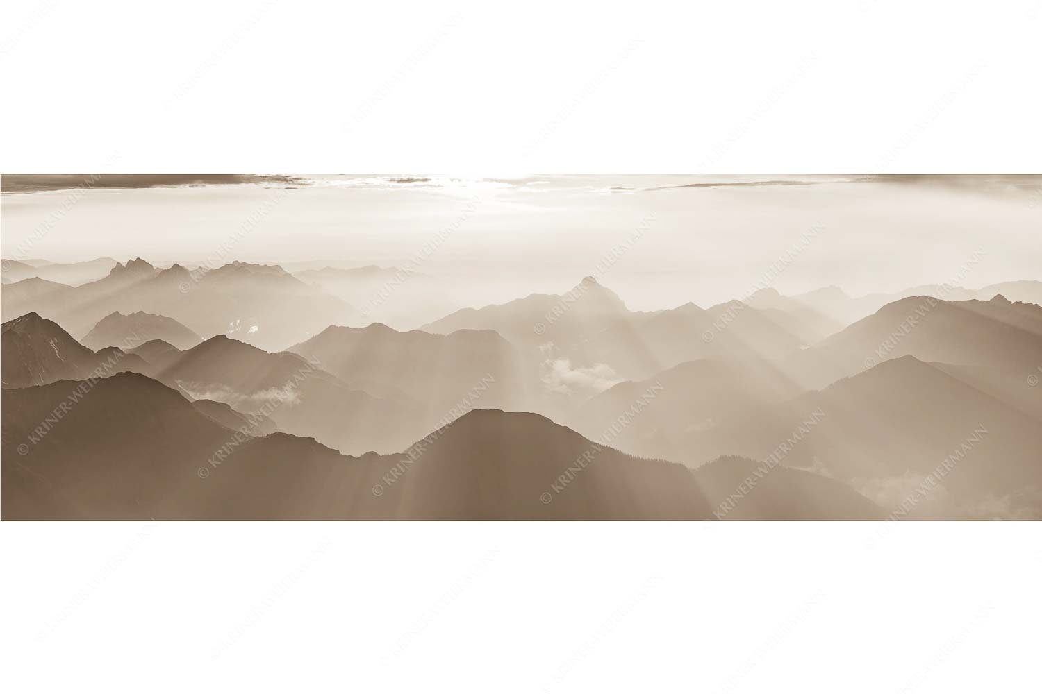 Atemlos – Seitenverhältnis 3:1 — Zugspitze Sonnenuntergang Mittsommerlicher Sonnenuntergang von der Zugspitze