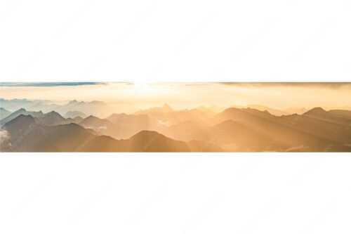 Mittsommerlicher Sonnenuntergang von der Zugspitze - Atemlos - Seitenverhältnis 5:1 - Zugspitze Sonnenuntergang - weitere Infos unter https://www.kriner-weiermann.de