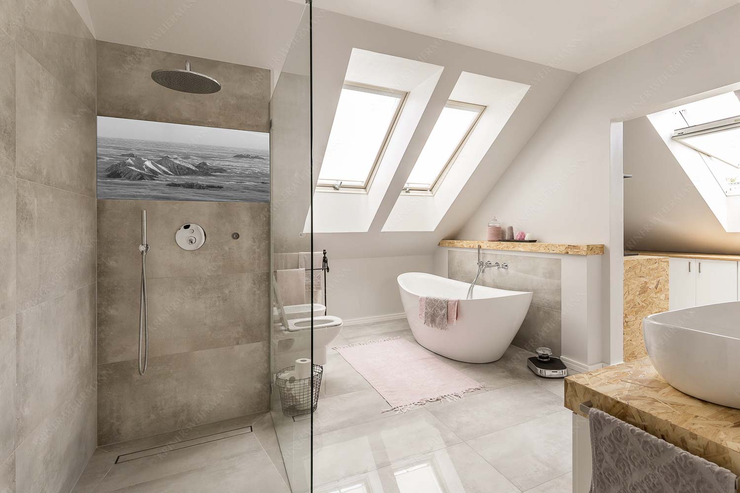 Atlantis – Größe ca. 100x50cm, Seitenverhältnis 2:1 — Estergebirge im Nebelmeer Der Blick von der Zugspitze auf das Estergebirge das wie Inseln aus dem Nebel ragt - Atlantis - Größe ca. 100x50cm, Seitenverhältnis 2:1 - Estergebirge im Nebelmeer - weitere Infos unter https://www.kriner-weiermann.de