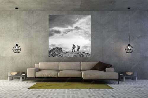 Blick vom Seinskopf zum Karwendel und über das Obere Isartal zum Estergebirge - Aufgrissen - Größe ca. 160x160cm, Seitenverhältnis 1:1 - Gewitterstimmung am Seinskopf - weitere Infos unter https://www.kriner-weiermann.de