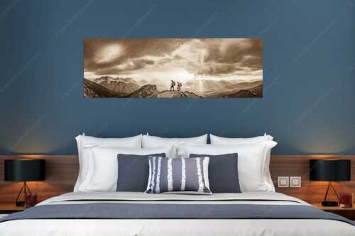 Blick vom Seinskopf zum Karwendel und über das Obere Isartal zum Estergebirge - Aufgrissen - Größe ca. 180x60cm, Seitenverhältnis 3:1 - Gewitterstimmung am Seinskopf - weitere Infos unter https://www.kriner-weiermann.de