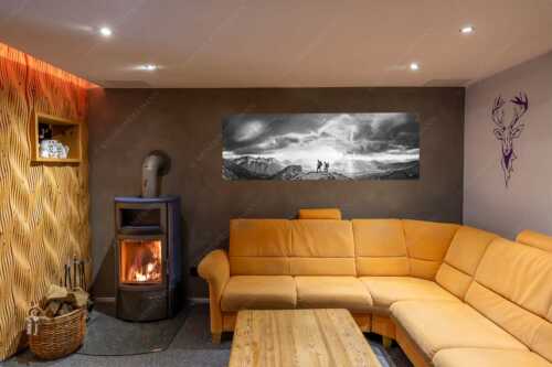 Blick vom Seinskopf zum Karwendel und über das Obere Isartal zum Estergebirge - Aufgrissen - Größe ca. 180x60cm, Seitenverhältnis 3:1 - Gewitterstimmung am Seinskopf - weitere Infos unter https://www.kriner-weiermann.de