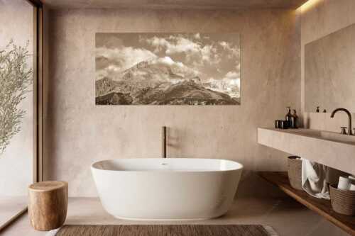 Blick auf Alpspitze und Waxenstein. Zugspitze dahinter im Nebel. - Aufreißen - Größe ca. 180x90cm, Seitenverhältnis 2:1 - Alpspitze und Osterfelder - weitere Infos unter https://www.kriner-weiermann.de