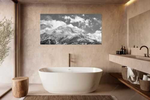 Blick auf Alpspitze und Waxenstein. Zugspitze dahinter im Nebel. - Aufreißen - Größe ca. 180x90cm, Seitenverhältnis 2:1 - Alpspitze und Osterfelder - weitere Infos unter https://www.kriner-weiermann.de