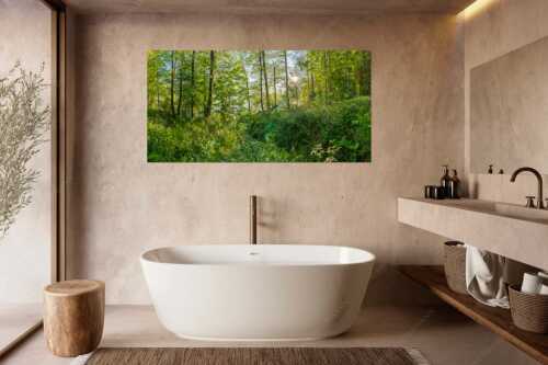 Eine üppige Vegitation erstreckt sich an den feuchten Ufern des Barmsees - Barmseejungle - Größe ca. 180x90cm, Seitenverhältnis 2:1 - Urwald am Barmsee - weitere Infos unter https://www.kriner-weiermann.de