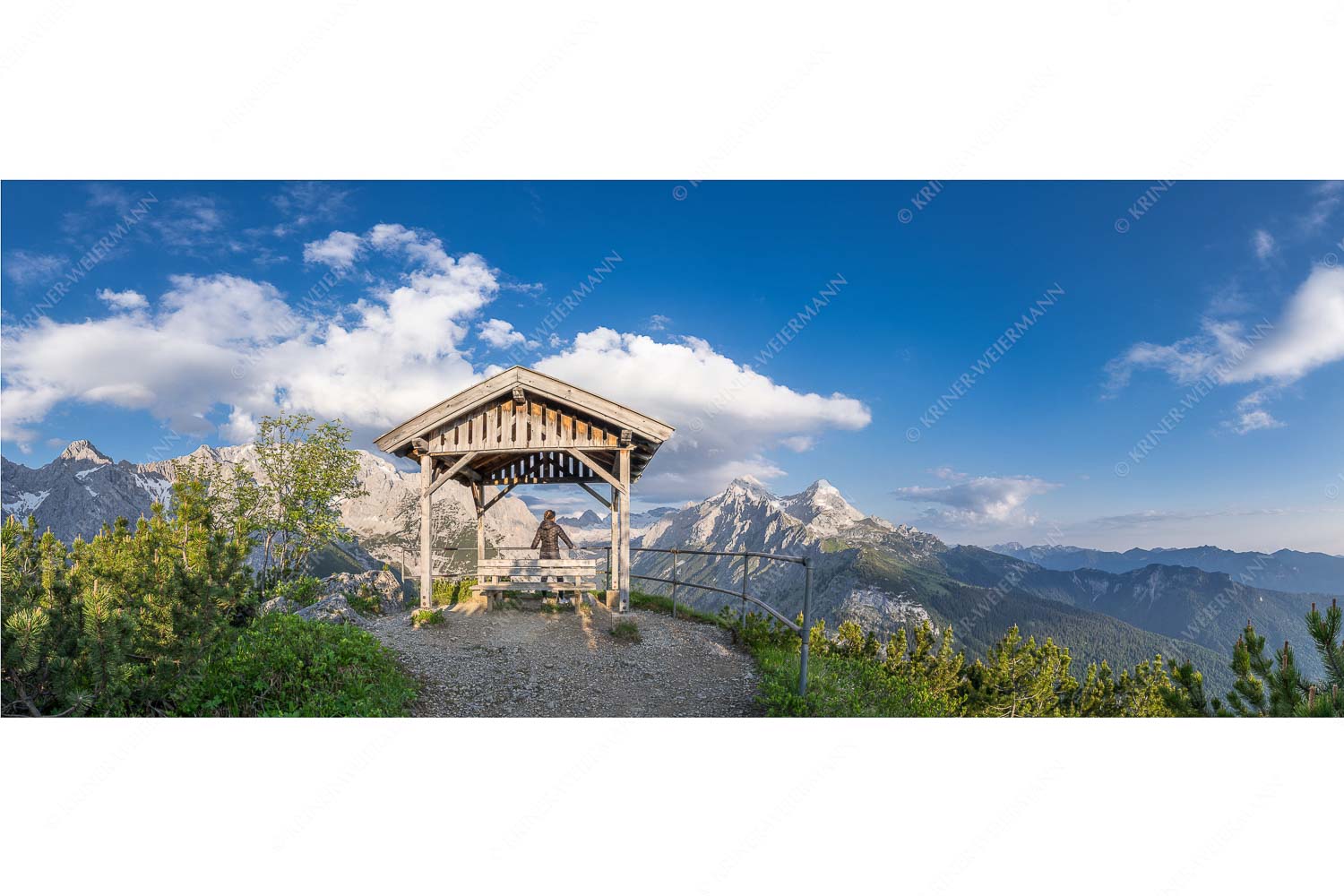 Bei der Kanzel – Seitenverhältnis 2,5:1 — Schachen und Alpspitze Aussichtskanzel am Schachen mit Blick ins Reintal und Zugspitzplatt