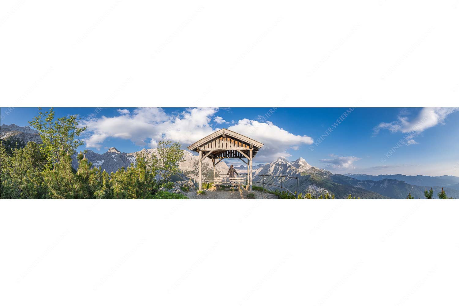 Bei der Kanzel – Seitenverhältnis 5:1 — Schachen und Alpspitze Aussichtskanzel am Schachen mit Blick ins Reintal und Zugspitzplatt