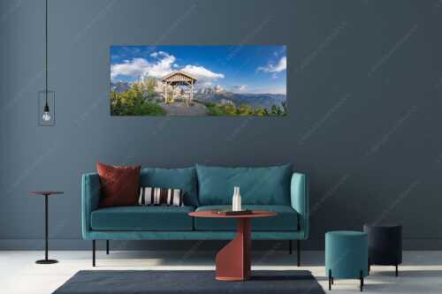 Aussichtskanzel am Schachen mit Blick ins Reintal und Zugspitzplatt - Bei der Kanzel - Größe ca. 175x70cm, Seitenverhältnis 2,5:1 - Schachen und Alpspitze - weitere Infos unter https://www.kriner-weiermann.de