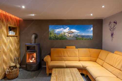 Aussichtskanzel am Schachen mit Blick ins Reintal und Zugspitzplatt - Bei der Kanzel - Größe ca. 180x60cm, Seitenverhältnis 3:1 - Schachen und Alpspitze - weitere Infos unter https://www.kriner-weiermann.de