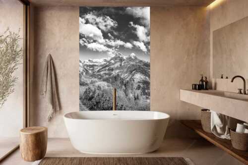 Blick über die Aussichtskanzel am Schachen zum Alpspitzmassiv mit Zugspitzplatt - Bella Vista - Größe ca. 160x240cm, Seitenverhältnis 2:3 - Aussicht vom Schachen - weitere Infos unter https://www.kriner-weiermann.de