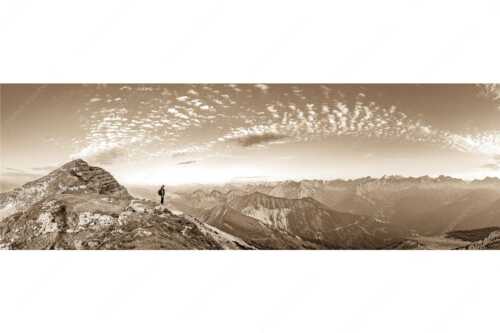 Blick vom Schafreuter auf den Karwendelhauptkamm - Bellvedere - Seitenverhältnis 3:1 - Schafreiter Wolkenstimmung im Karwendel - weitere Infos unter https://www.kriner-weiermann.de