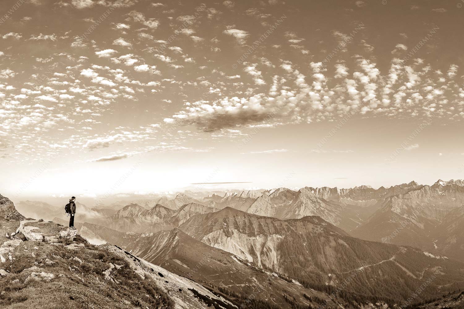Blick vom Schafreuter auf den Karwendelhauptkamm