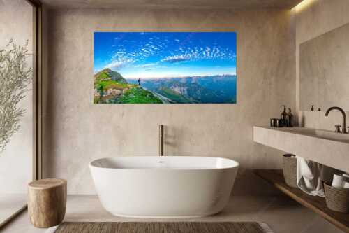 Blick vom Schafreuter auf den Karwendelhauptkamm - Bellvedere - Größe ca. 180x90cm, Seitenverhältnis 2:1 - Schafreiter Wolkenstimmung im Karwendel - weitere Infos unter https://www.kriner-weiermann.de