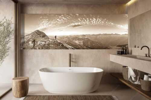 Blick vom Schafreuter auf den Karwendelhauptkamm - Bellvedere - Größe ca. 300x100cm, Seitenverhältnis 3:1 - Schafreiter Wolkenstimmung im Karwendel - weitere Infos unter https://www.kriner-weiermann.de