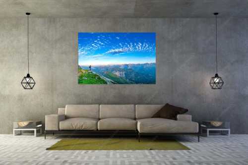 Blick vom Schafreuter auf den Karwendelhauptkamm - Bellvedere - Größe ca. 180x120cm, Seitenverhältnis 3:2 - Schafreiter Wolkenstimmung im Karwendel - weitere Infos unter https://www.kriner-weiermann.de