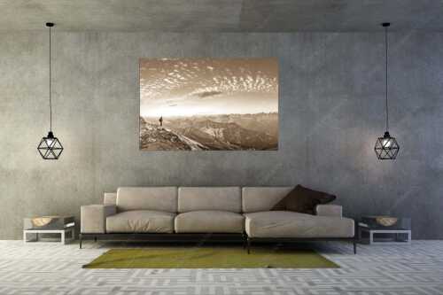 Blick vom Schafreuter auf den Karwendelhauptkamm - Bellvedere - Größe ca. 180x120cm, Seitenverhältnis 3:2 - Schafreiter Wolkenstimmung im Karwendel - weitere Infos unter https://www.kriner-weiermann.de