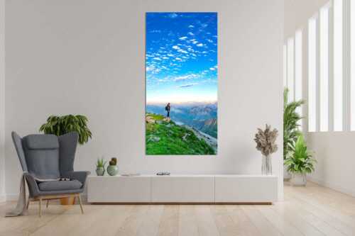 Blick vom Schafreuter auf den Karwendelhauptkamm - Bellvedere - Größe ca. 90x180cm, Seitenverhältnis 1:2 - Schafreiter Wolkenstimmung im Karwendel - weitere Infos unter https://www.kriner-weiermann.de