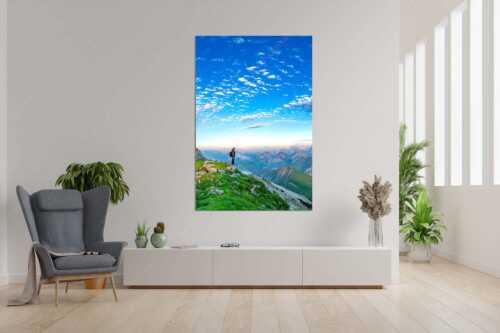 Blick vom Schafreuter auf den Karwendelhauptkamm - Bellvedere - Größe ca. 120x180cm, Seitenverhältnis 2:3 - Schafreiter Wolkenstimmung im Karwendel - weitere Infos unter https://www.kriner-weiermann.de