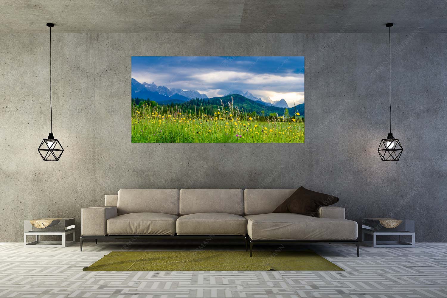 Blumen und Gräser – Größe ca. 200x100cm, Seitenverhältnis 2: — Blumenwiese am Barmsee Blick über Blumenwiese bei Krün mit Blick zum Wettersteingebirge - Blumen und Gräser - Größe ca. 200x100cm, Seitenverhältnis 2: - Blumenwiese am Barmsee - weitere Infos unter https://www.kriner-weiermann.de