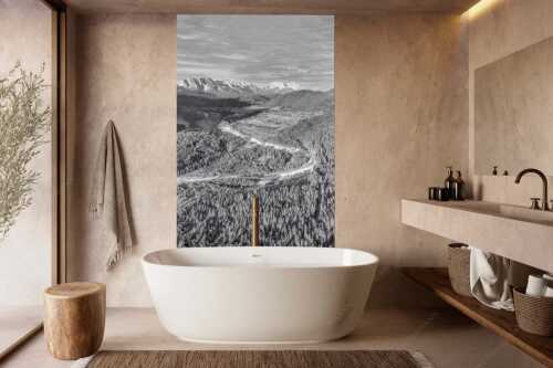Blick über die Isar, Wallgau und Krün zum Wettersteingebirge - Das Obere Isartal - Größe ca. 160x240cm, Seitenverhältnis 2:3 - Isar mit Wallgau Krün und Wetterstein - weitere Infos unter https://www.kriner-weiermann.de