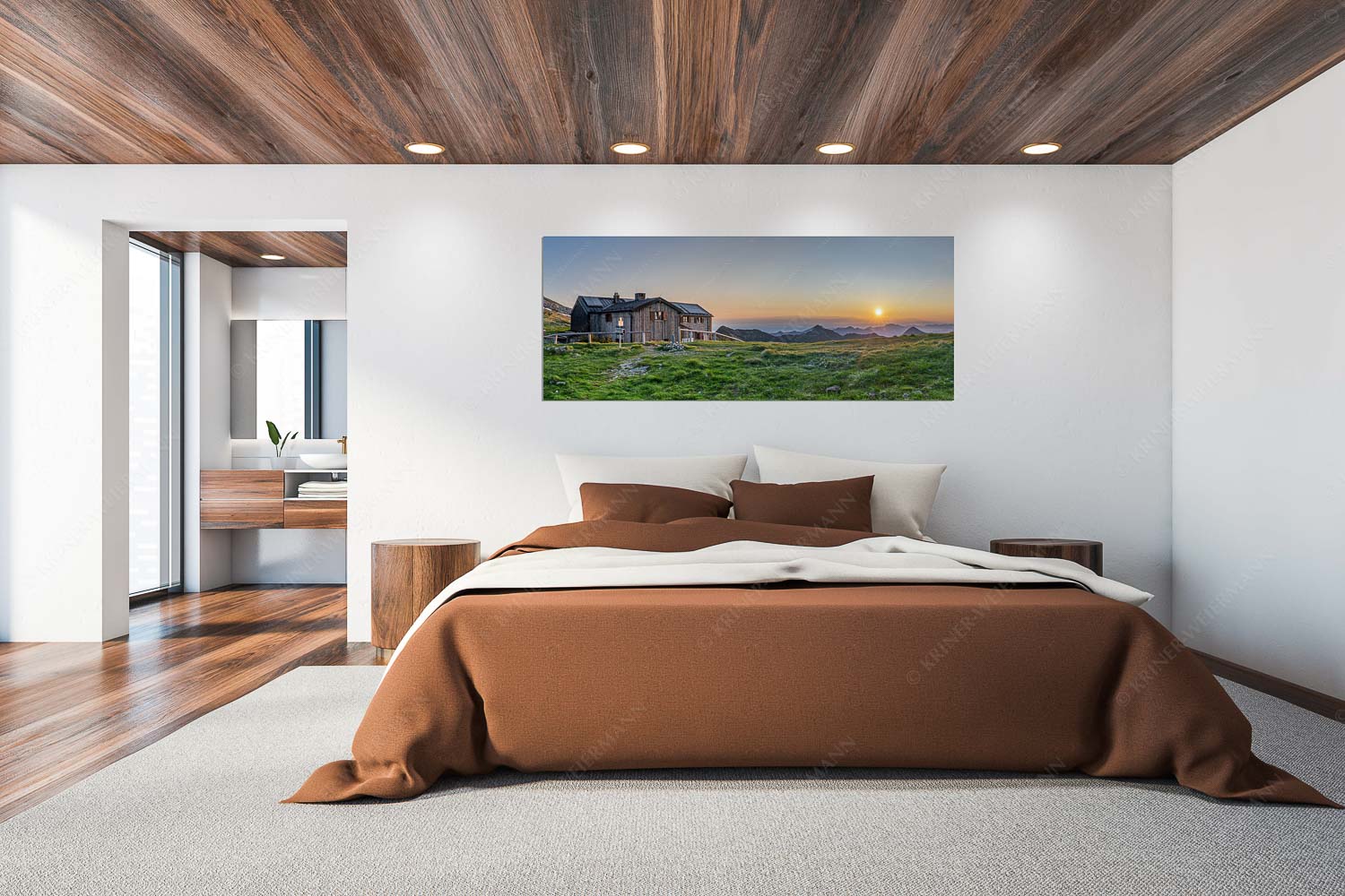 Der beste Platz – Größe ca. 200x80cm, Seitenverhältnis 2,5:1 — Weilheimer Hütte Den ganzen Sommer über kann man den Sonnenaufgang von der Weilheimer Hütte genießen - Der beste Platz - Größe ca. 200x80cm, Seitenverhältnis 2,5:1 - Weilheimer Hütte - weitere Infos unter https://www.kriner-weiermann.de