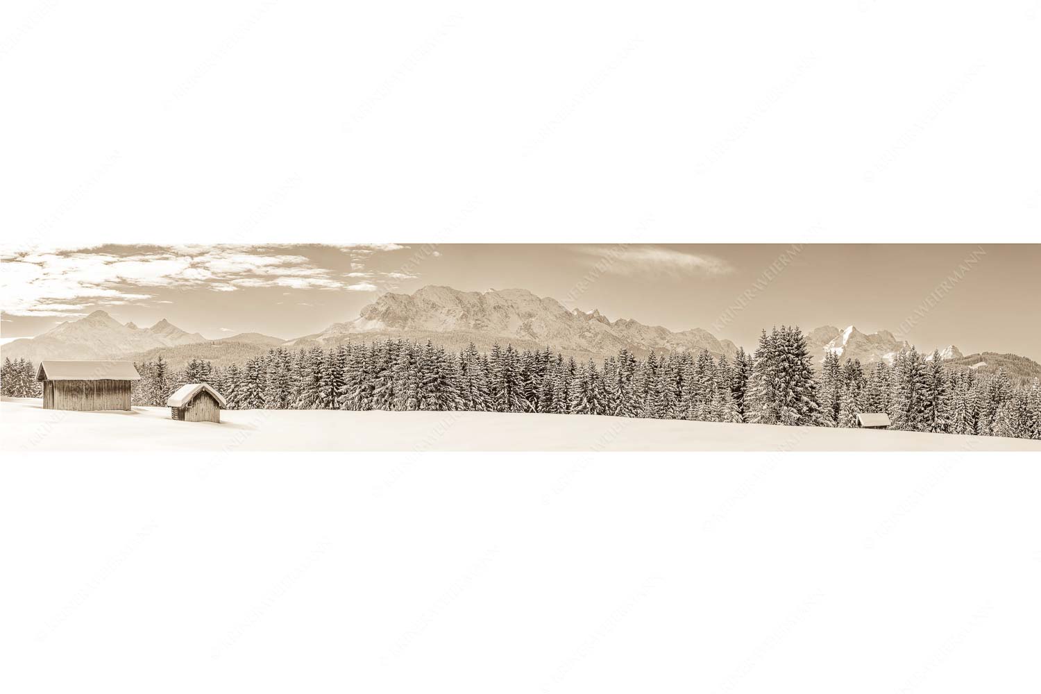 Blick zum Wettersteingebirge mit Zugspitzmassiv