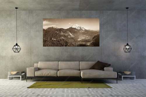 Blick über Ferchensee zur Unteren und Oberen Wettersteinspitze. - Die Perle - Größe ca. 200x100cm, Seitenverhältnis 2:1 - Ferchensee am Wetterstein - weitere Infos unter https://www.kriner-weiermann.de