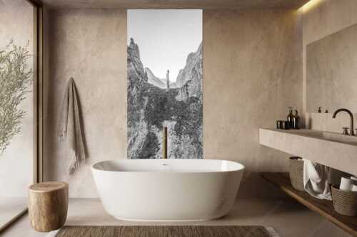 Kletterer an der Lafatscher Nordwand im Karwendelgebirge - Drachenhaut - Größe ca. 100x200cm, Seitenverhältnis 1:2 - Klettern am Lafatscher im Karwendel - weitere Infos unter https://www.kriner-weiermann.de