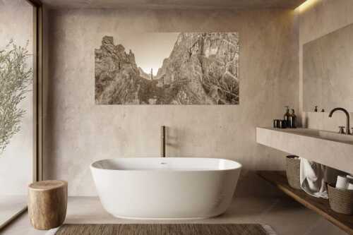 Kletterer an der Lafatscher Nordwand im Karwendelgebirge - Drachenhaut - Größe ca. 180x90cm, Seitenverhältnis 2:1 - Klettern am Lafatscher im Karwendel - weitere Infos unter https://www.kriner-weiermann.de