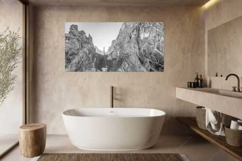 Kletterer an der Lafatscher Nordwand im Karwendelgebirge - Drachenhaut - Größe ca. 180x90cm, Seitenverhältnis 2:1 - Klettern am Lafatscher im Karwendel - weitere Infos unter https://www.kriner-weiermann.de