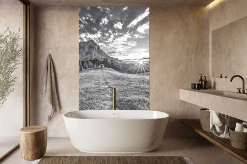 Weg zur Kapelle an der Hallerangeralm mit Kleinen Lafatscher - Ein Moment der Stille - Größe ca. 160x240cm, Seitenverhältnis 2:3 - Kapelle Hallerangeralm im Karwendel - weitere Infos unter https://www.kriner-weiermann.de