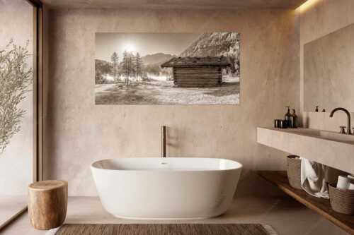 Auf der Nordseite des Wettersteingebirges liegt der Ferchensee in traumhafter Landschaft - Ein Morgen am Ferchensee - Größe ca. 180x90cm, Seitenverhältnis 2:1 - Ferchensee bei Mittenwald - weitere Infos unter https://www.kriner-weiermann.de