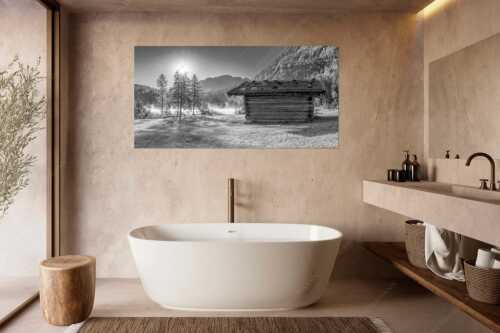 Auf der Nordseite des Wettersteingebirges liegt der Ferchensee in traumhafter Landschaft - Ein Morgen am Ferchensee - Größe ca. 180x90cm, Seitenverhältnis 2:1 - Ferchensee bei Mittenwald - weitere Infos unter https://www.kriner-weiermann.de